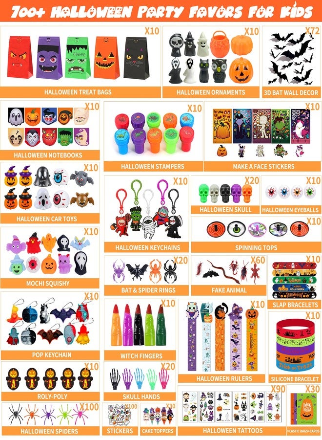 PLOUGVI 702PCS Halloween Party Favors Supplies Decorations - Trick or Treat Goodies Bag Fillers Stuffers - Halloween Toys for Classroom Prizes Gifts - Image 4